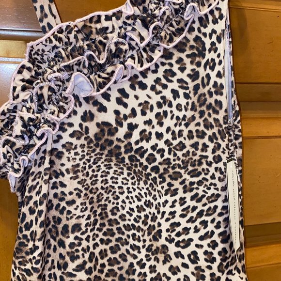 Dolls and Divas Couture Leopard Print Leni One Shoulder Dress Size 6X NWT - Picture 4 of 5